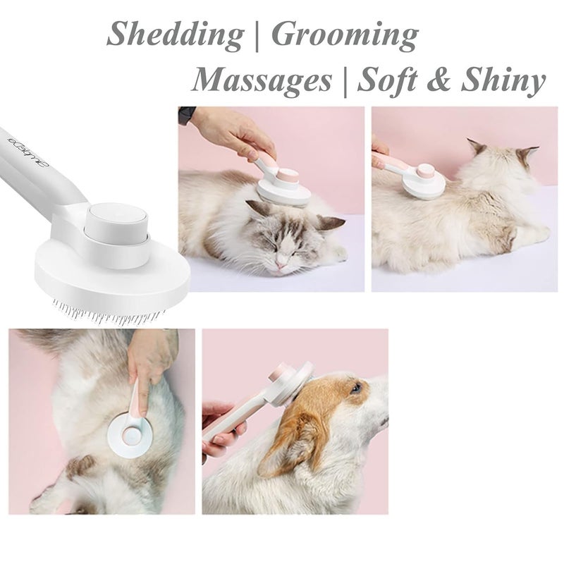 SimpleDot Self Cleaning Slicker Brush for Dogs and Cats, Pet Grooming Hair Brush, Removes Undercoat, Loose Hair, Mats, Tangles, and Dirt, Massages All Hair Types, Gray - Image 5